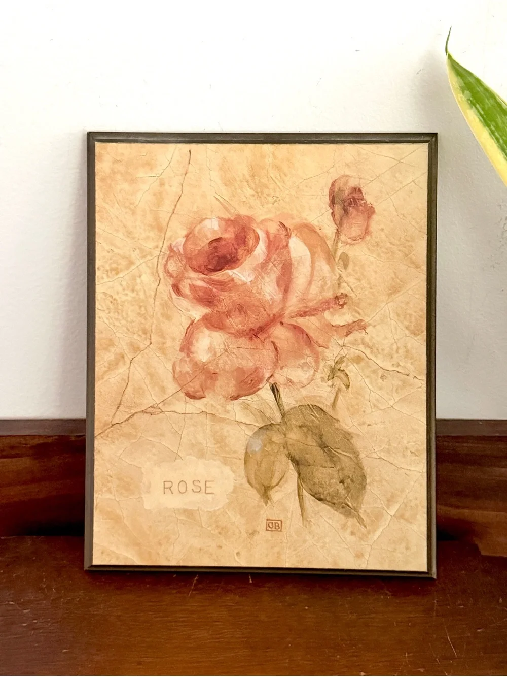 Rose Wall Plaque Cheri Blum Flower Wall Hanging Art 8x10” Shabby Chic Art Floral